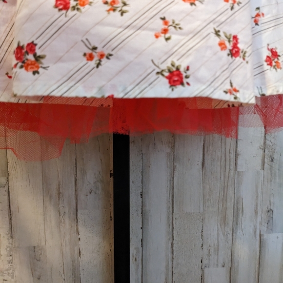 Vintage Rampage Women's Dress Red Floral Straps Size: 5 Retro Cosplay. Adorable - Picture 2 of 4